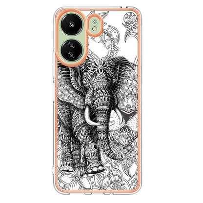 YB IMD Series-19 Style-D For Xiaomi Redmi 13C 4G / Poco C65 4G TPU Case Electroplated Pattern Phone Cover