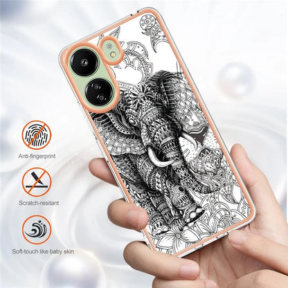 YB IMD Series-19 Style-D For Xiaomi Redmi 13C 4G / Poco C65 4G TPU Case Electroplated Pattern Phone Cover