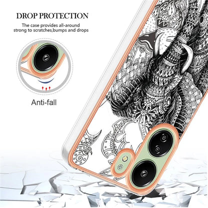 YB IMD Series-19 Style-D For Xiaomi Redmi 13C 4G / Poco C65 4G TPU Case Electroplated Pattern Phone Cover
