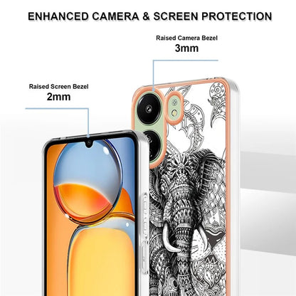 YB IMD Series-19 Style-D For Xiaomi Redmi 13C 4G / Poco C65 4G TPU Case Electroplated Pattern Phone Cover