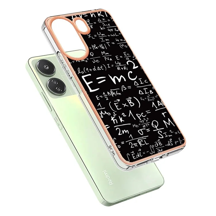 YB IMD Series-19 Style-D For Xiaomi Redmi 13C 4G / Poco C65 4G TPU Case Electroplated Pattern Phone Cover