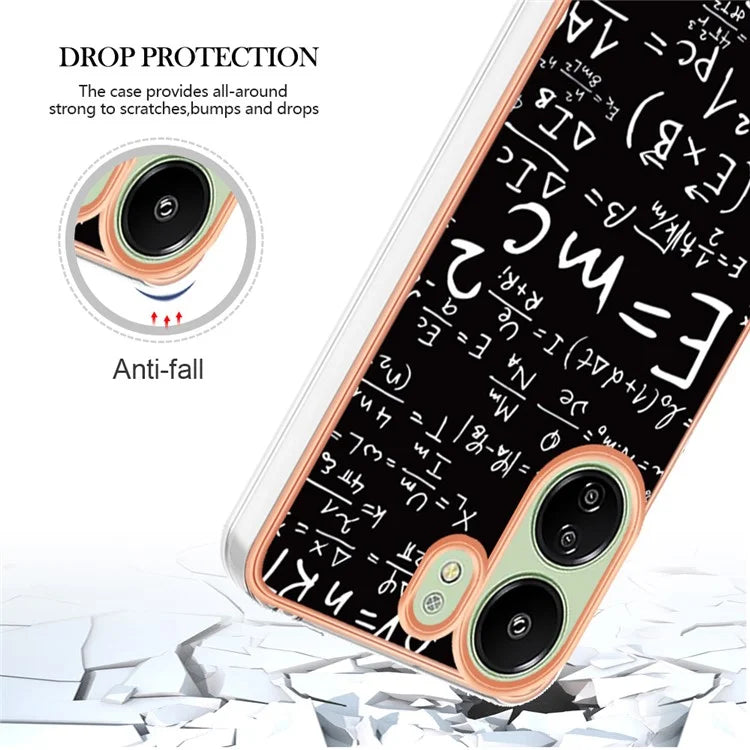 YB IMD Series-19 Style-D For Xiaomi Redmi 13C 4G / Poco C65 4G TPU Case Electroplated Pattern Phone Cover