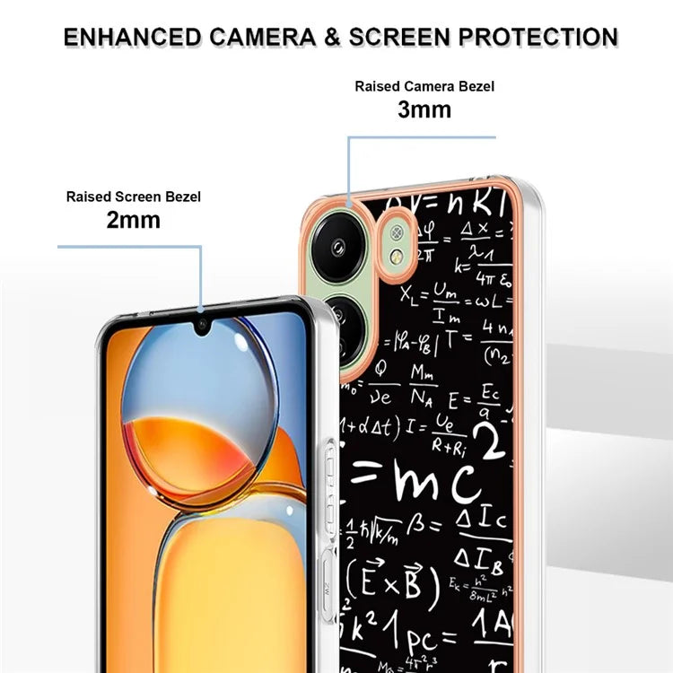 YB IMD Series-19 Style-D For Xiaomi Redmi 13C 4G / Poco C65 4G TPU Case Electroplated Pattern Phone Cover