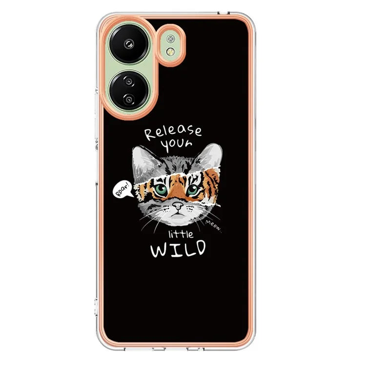 YB IMD Series-19 Style-D For Xiaomi Redmi 13C 4G / Poco C65 4G TPU Case Electroplated Pattern Phone Cover