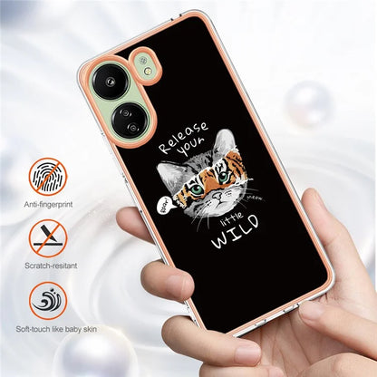 YB IMD Series-19 Style-D For Xiaomi Redmi 13C 4G / Poco C65 4G TPU Case Electroplated Pattern Phone Cover