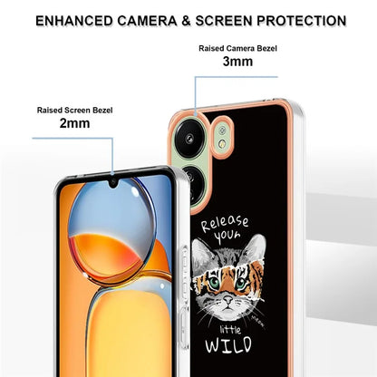 YB IMD Series-19 Style-D For Xiaomi Redmi 13C 4G / Poco C65 4G TPU Case Electroplated Pattern Phone Cover