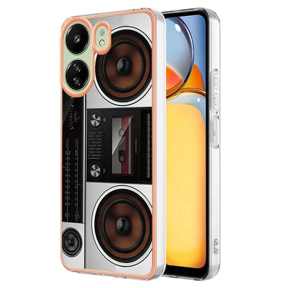 YB IMD Series-19 Style-D For Xiaomi Redmi 13C 4G / Poco C65 4G TPU Case Electroplated Pattern Phone Cover