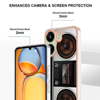 YB IMD Series-19 Style-D For Xiaomi Redmi 13C 4G / Poco C65 4G TPU Case Electroplated Pattern Phone Cover