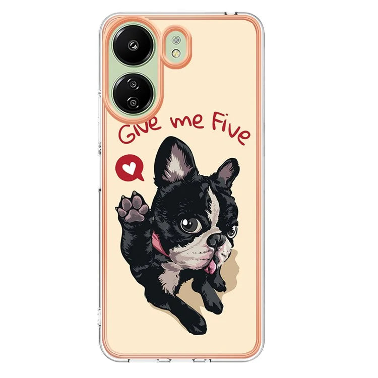 YB IMD Series-19 Style-D For Xiaomi Redmi 13C 4G / Poco C65 4G TPU Case Electroplated Pattern Phone Cover