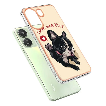 YB IMD Series-19 Style-D For Xiaomi Redmi 13C 4G / Poco C65 4G TPU Case Electroplated Pattern Phone Cover