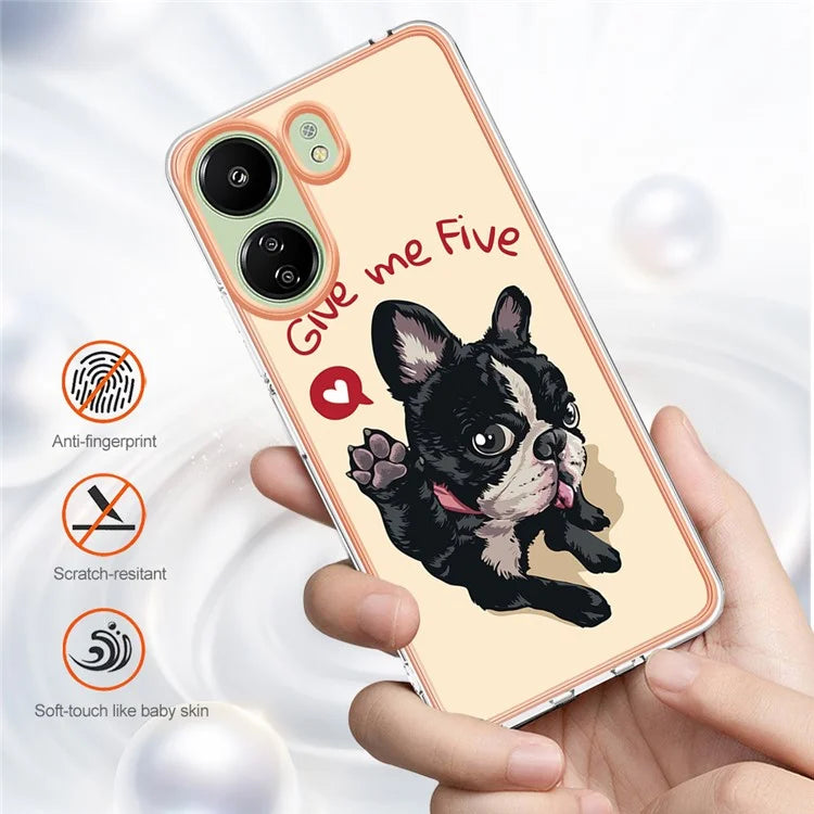 YB IMD Series-19 Style-D For Xiaomi Redmi 13C 4G / Poco C65 4G TPU Case Electroplated Pattern Phone Cover