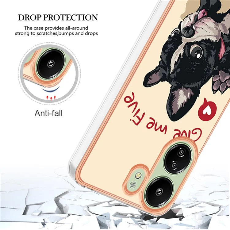 YB IMD Series-19 Style-D For Xiaomi Redmi 13C 4G / Poco C65 4G TPU Case Electroplated Pattern Phone Cover