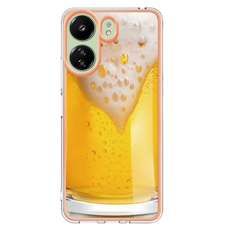 YB IMD Series-19 Style-D For Xiaomi Redmi 13C 4G / Poco C65 4G TPU Case Electroplated Pattern Phone Cover