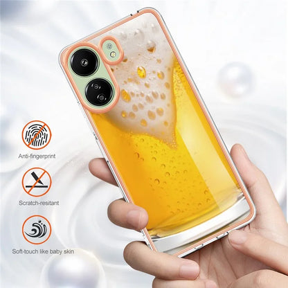 YB IMD Series-19 Style-D For Xiaomi Redmi 13C 4G / Poco C65 4G TPU Case Electroplated Pattern Phone Cover