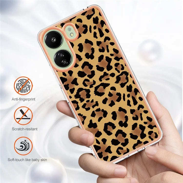 YB IMD Series-19 Style-D For Xiaomi Redmi 13C 4G / Poco C65 4G TPU Case Electroplated Pattern Phone Cover