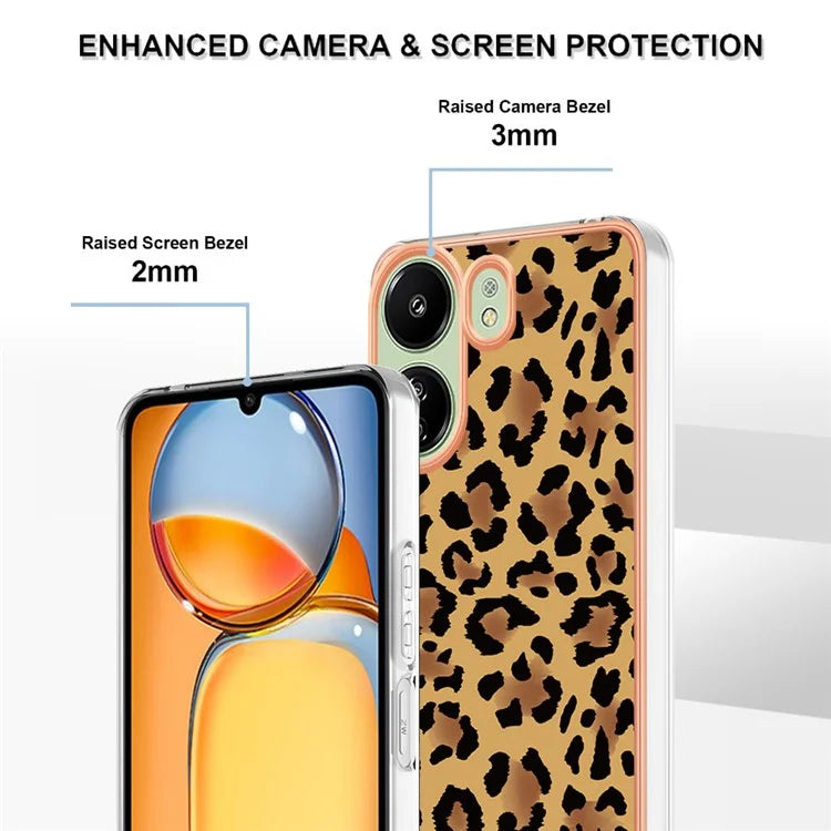 YB IMD Series-19 Style-D For Xiaomi Redmi 13C 4G / Poco C65 4G TPU Case Electroplated Pattern Phone Cover