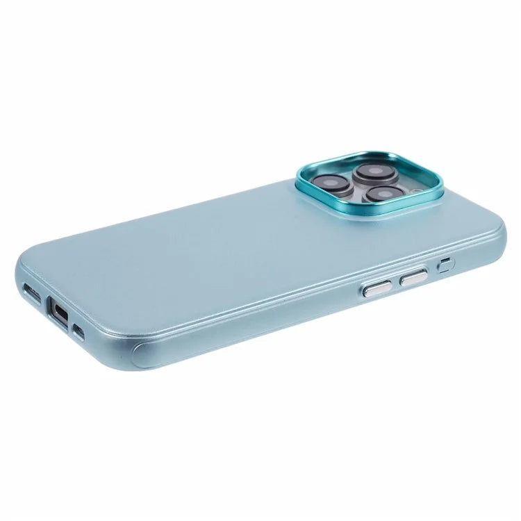 For iPhone 15 Pro Magnetic Phone Case Leather Coated PC+TPU Scratch-Resistant Back Cover
