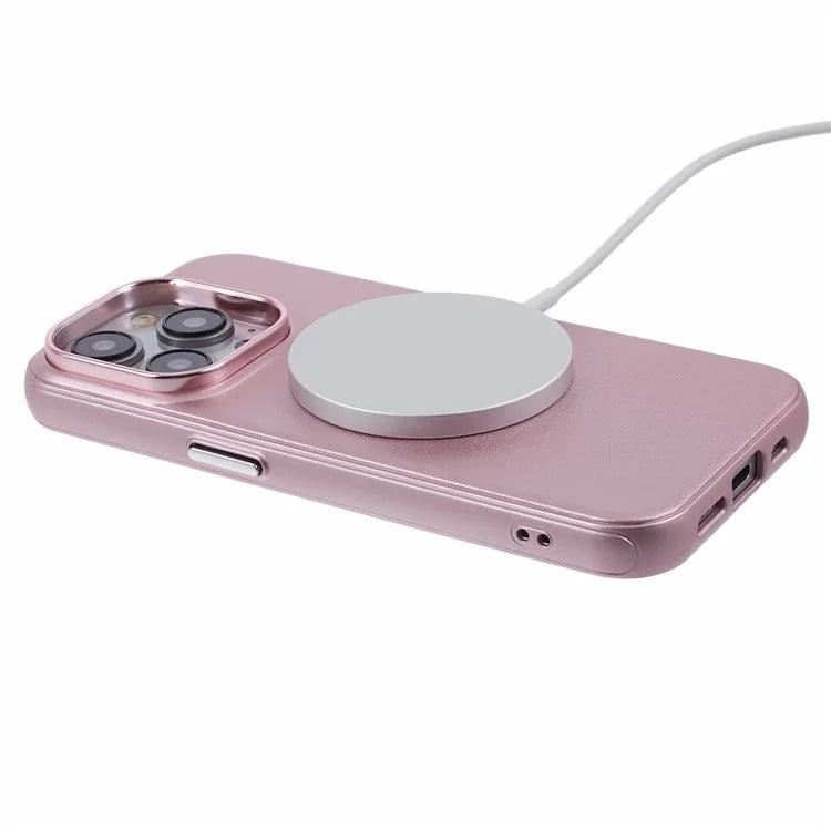 For iPhone 13 Pro Phone Case Compatible with MagSafe Wireless Charging Leather Back Cover