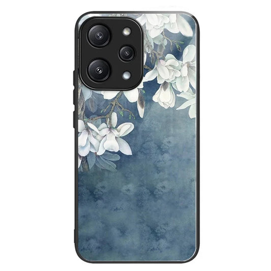 For Xiaomi Redmi 12 5G (Global) Pattern Tempered Glass Cover Anti-Scratch Phone Case