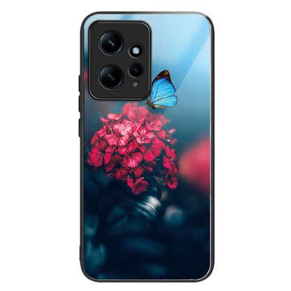 For Xiaomi Redmi Note 12 4G Pattern Phone Case Tempered Glass+TPU Hybrid Shell