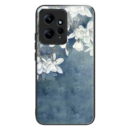 For Xiaomi Redmi Note 12 4G Pattern Phone Case Tempered Glass+TPU Hybrid Shell
