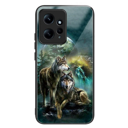 For Xiaomi Redmi Note 12 4G Pattern Phone Case Tempered Glass+TPU Hybrid Shell