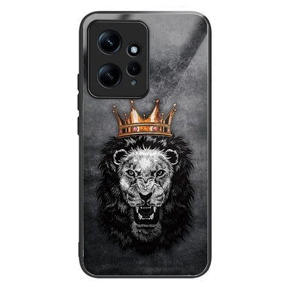 For Xiaomi Redmi Note 12 4G Pattern Phone Case Tempered Glass+TPU Hybrid Shell