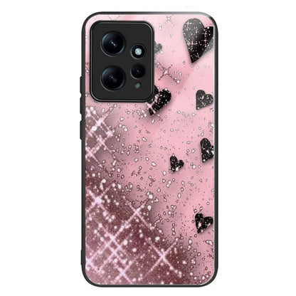 For Xiaomi Redmi Note 12 4G Pattern Phone Case Tempered Glass+TPU Hybrid Shell