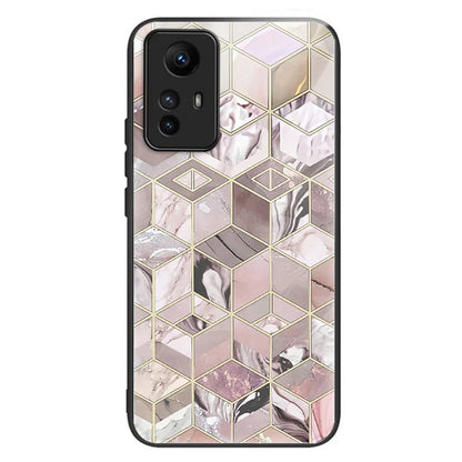 For Xiaomi Redmi Note 12S 4G Tempered Glass Back Case Anti-Scratch Phone Cover Pattern Printed