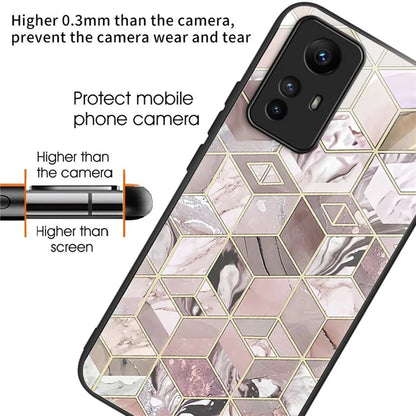 For Xiaomi Redmi Note 12S 4G Tempered Glass Back Case Anti-Scratch Phone Cover Pattern Printed