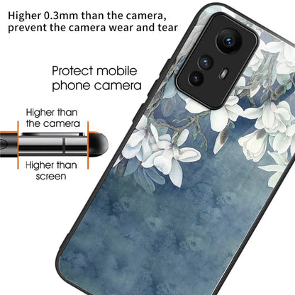 For Xiaomi Redmi Note 12S 4G Tempered Glass Back Case Anti-Scratch Phone Cover Pattern Printed