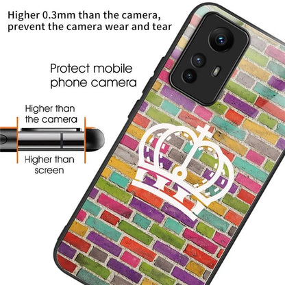 For Xiaomi Redmi Note 12S 4G Tempered Glass Back Case Anti-Scratch Phone Cover Pattern Printed