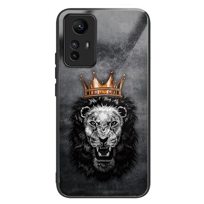 For Xiaomi Redmi Note 12S 4G Tempered Glass Back Case Anti-Scratch Phone Cover Pattern Printed