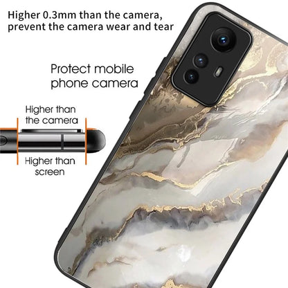 For Xiaomi Redmi Note 12S 4G Tempered Glass Back Case Anti-Scratch Phone Cover Pattern Printed