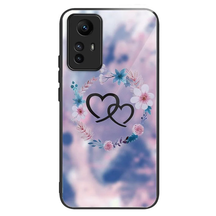 For Xiaomi Redmi Note 12S 4G Tempered Glass Back Case Anti-Scratch Phone Cover Pattern Printed