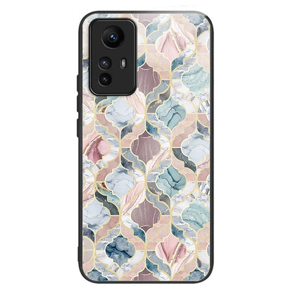For Xiaomi Redmi Note 12S 4G Tempered Glass Back Case Anti-Scratch Phone Cover Pattern Printed