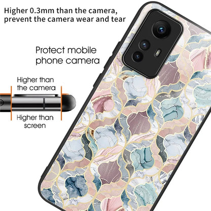 For Xiaomi Redmi Note 12S 4G Tempered Glass Back Case Anti-Scratch Phone Cover Pattern Printed