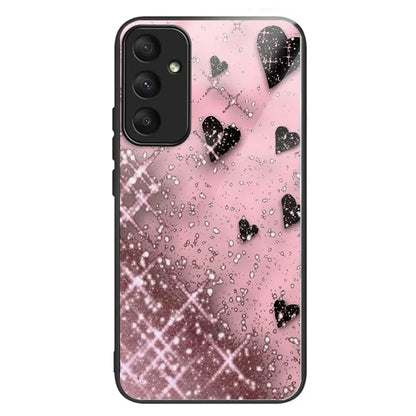 For Samsung Galaxy A55 5G Phone Case Tempered Glass Back Cover with Pattern Design