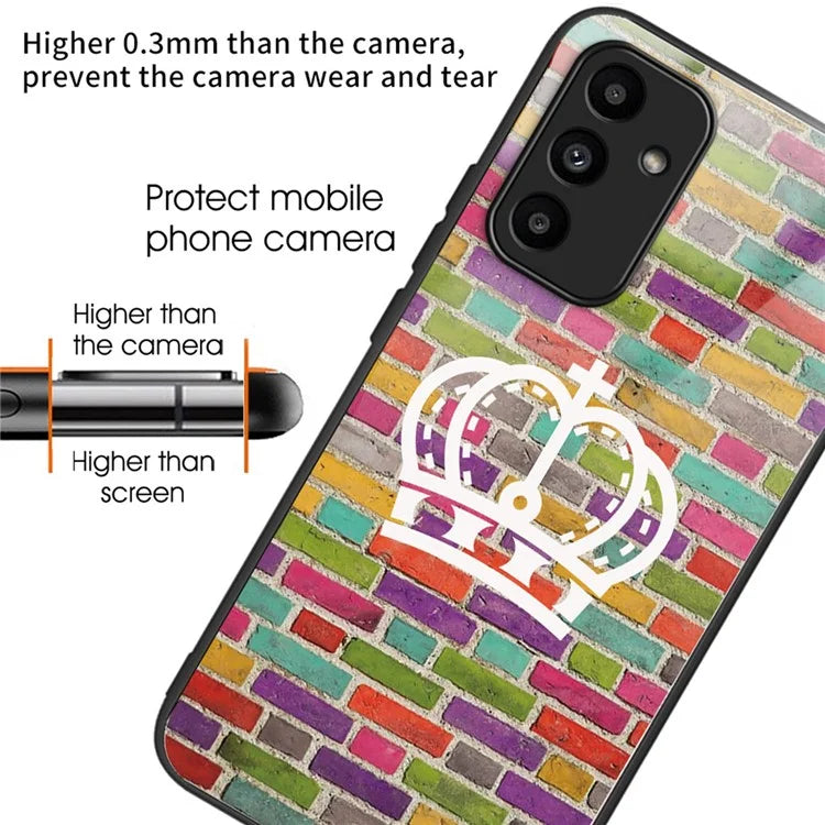For Samsung Galaxy A15 4G / 5G Phone Case Tempered Glass Pattern Back Cover