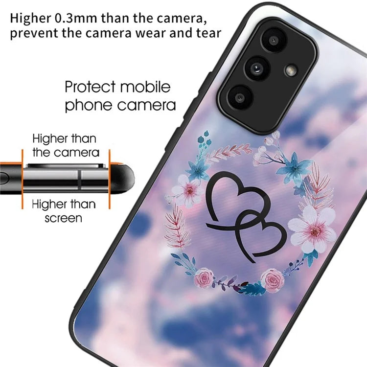 For Samsung Galaxy A15 4G / 5G Phone Case Tempered Glass Pattern Back Cover