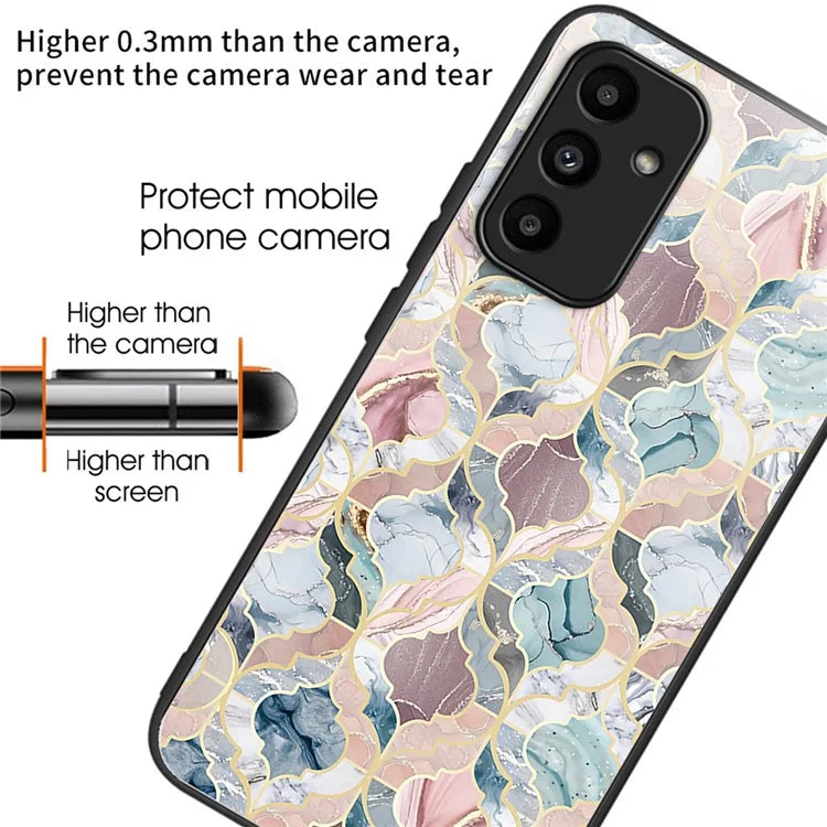 For Samsung Galaxy A15 4G / 5G Phone Case Tempered Glass Pattern Back Cover