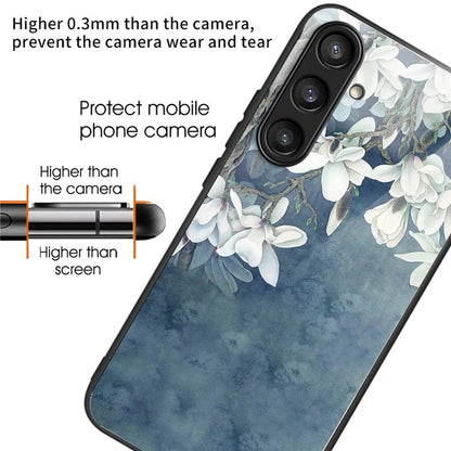 For Samsung Galaxy S23 FE Phone Case Patterned Tempered Glass + TPU Shock Protective Cover