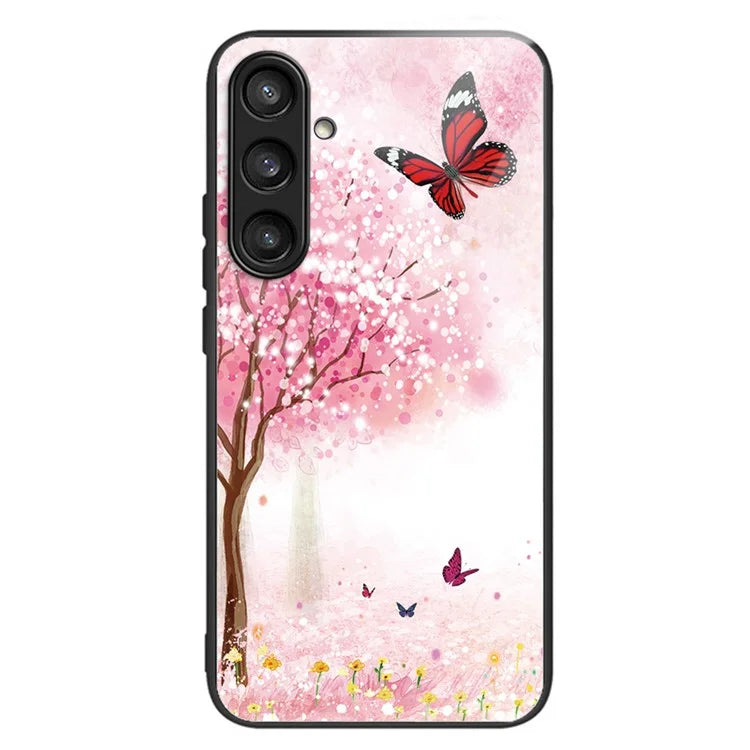 For Samsung Galaxy S23 FE Phone Case Patterned Tempered Glass + TPU Shock Protective Cover