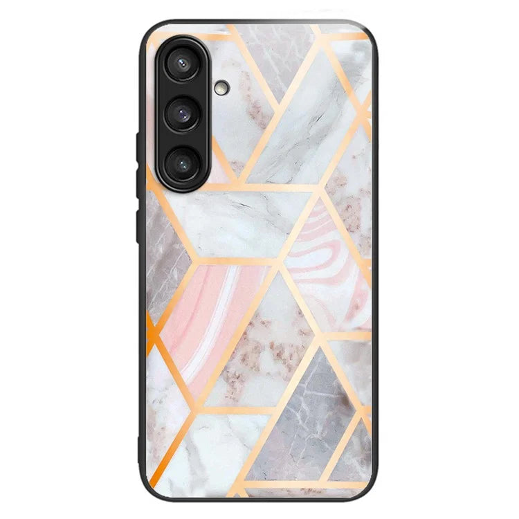 For Samsung Galaxy S23 FE Phone Case Patterned Tempered Glass + TPU Shock Protective Cover