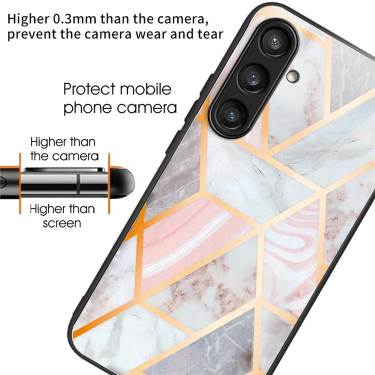 For Samsung Galaxy S23 FE Phone Case Patterned Tempered Glass + TPU Shock Protective Cover