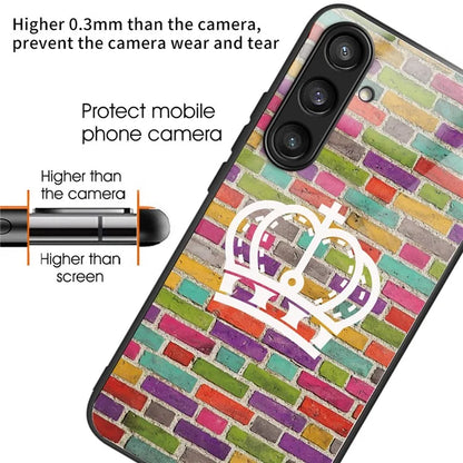 For Samsung Galaxy S23 FE Phone Case Patterned Tempered Glass + TPU Shock Protective Cover