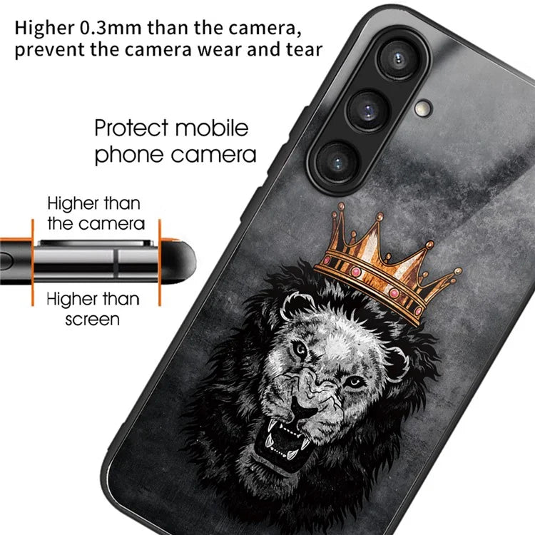 For Samsung Galaxy S23 FE Phone Case Patterned Tempered Glass + TPU Shock Protective Cover