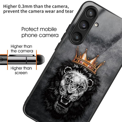For Samsung Galaxy S23 FE Phone Case Patterned Tempered Glass + TPU Shock Protective Cover