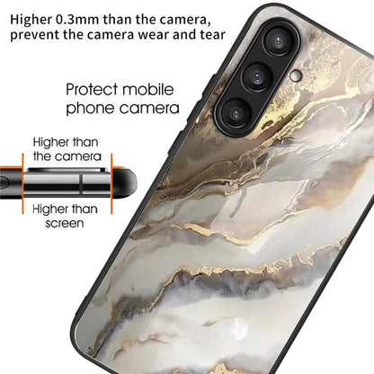 For Samsung Galaxy S23 FE Phone Case Patterned Tempered Glass + TPU Shock Protective Cover