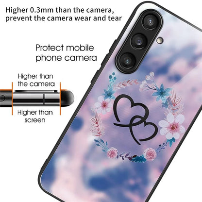 For Samsung Galaxy S23 FE Phone Case Patterned Tempered Glass + TPU Shock Protective Cover